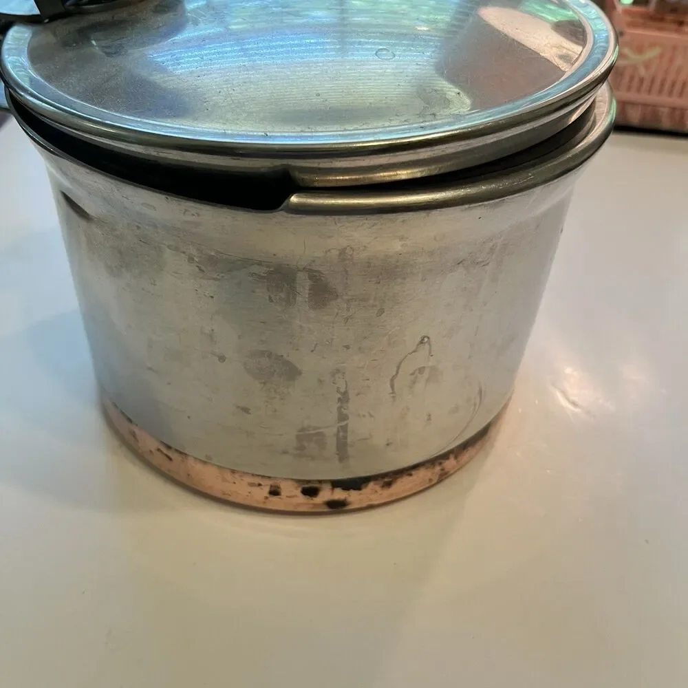 Revere Ware S/S Pressure Cooker with a Copper Clad Bottom  Pre 1968 Vtg